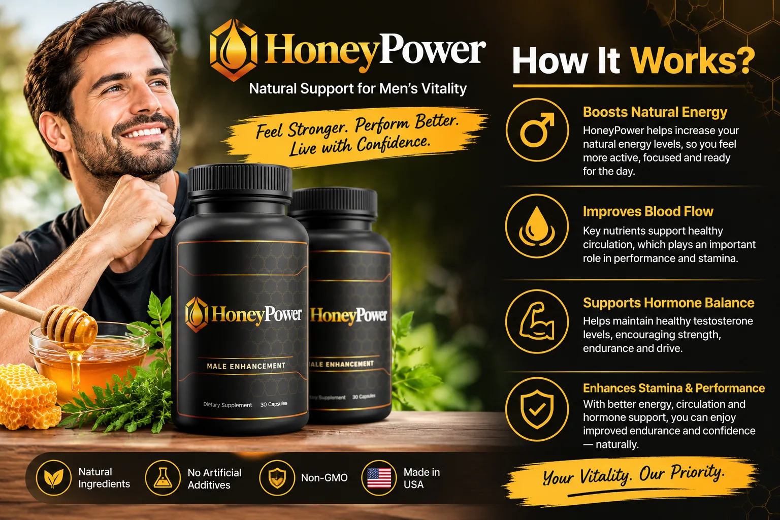 HoneyPower three bottle pack